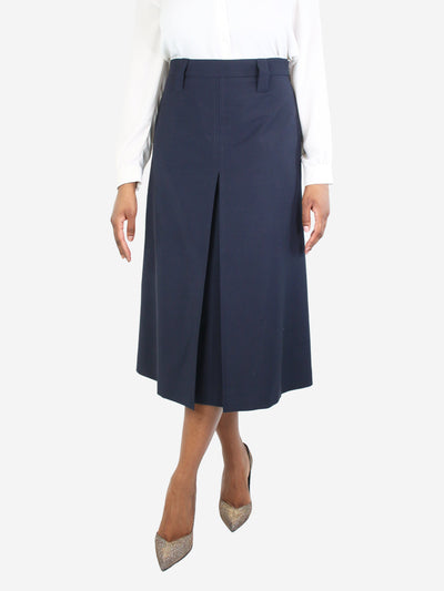 Blue mohair-blend pleated midi skirt - size UK 12 Skirts Prada 