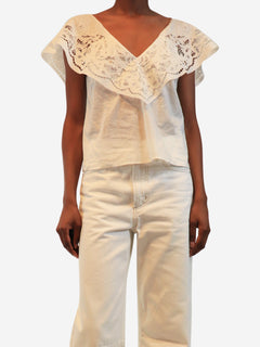 White cotton lace top - size UK 4 Tops Ralph Lauren 