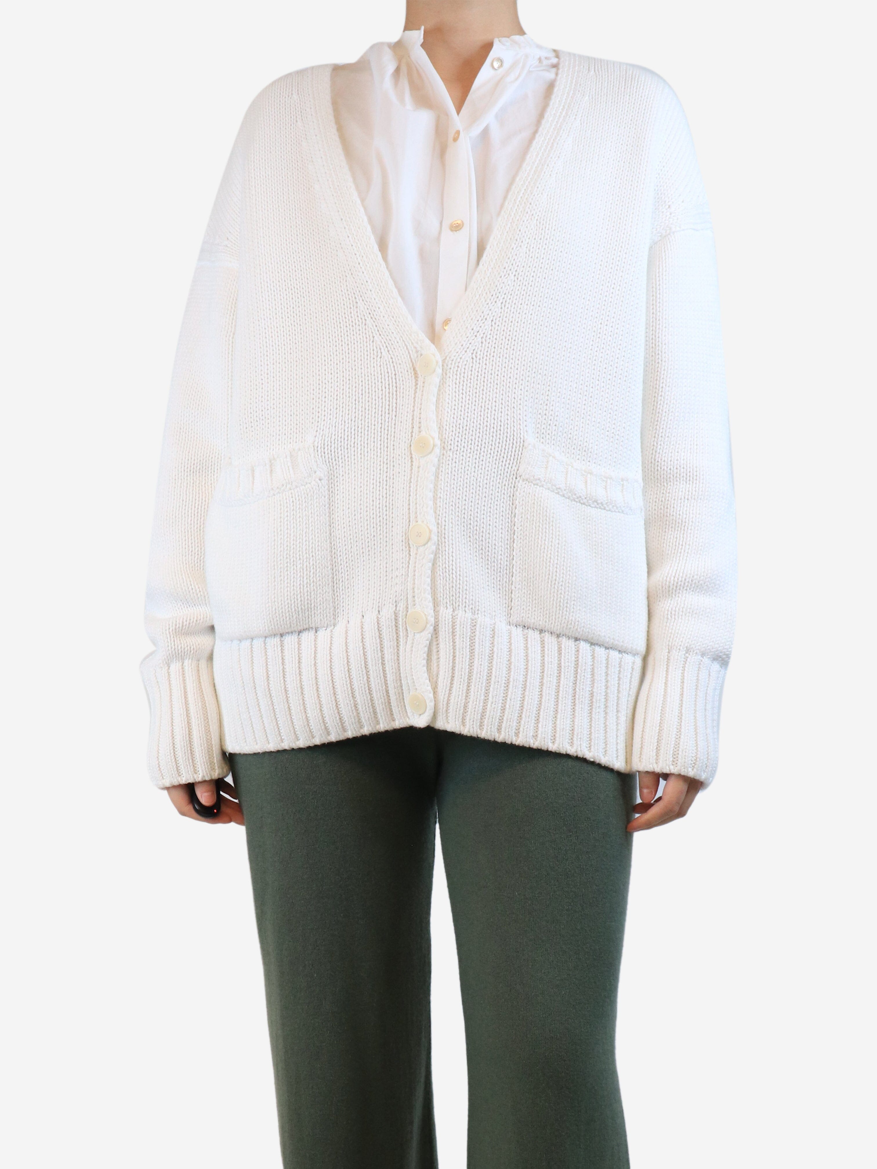 White oversized cardigan - size S Knitwear Another Tomorrow 