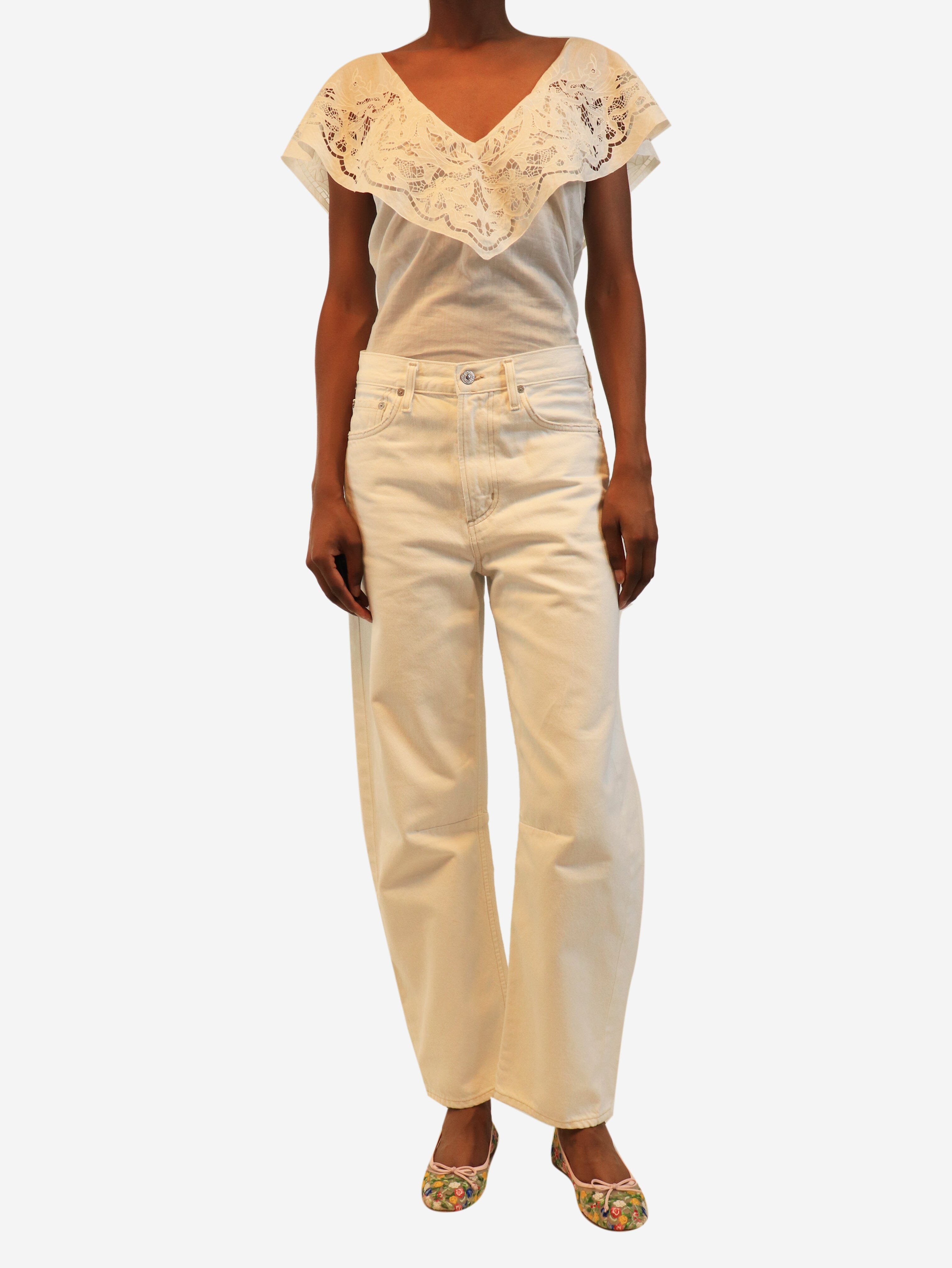 White contrast-stitched jeans - size UK 6 Denim Citizens of Humanity 
