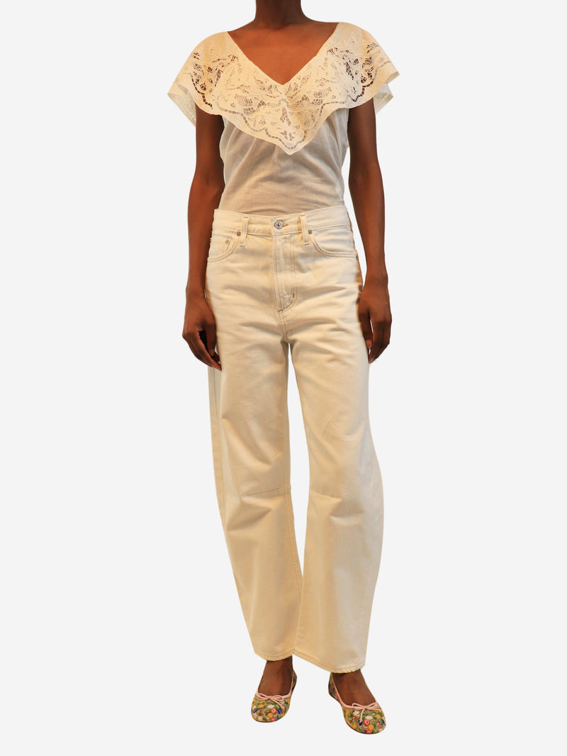 White contrast-stitched jeans - size UK 6 Denim Citizens of Humanity 