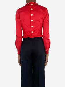 Miu Miu Red shirred crop top - size UK 6