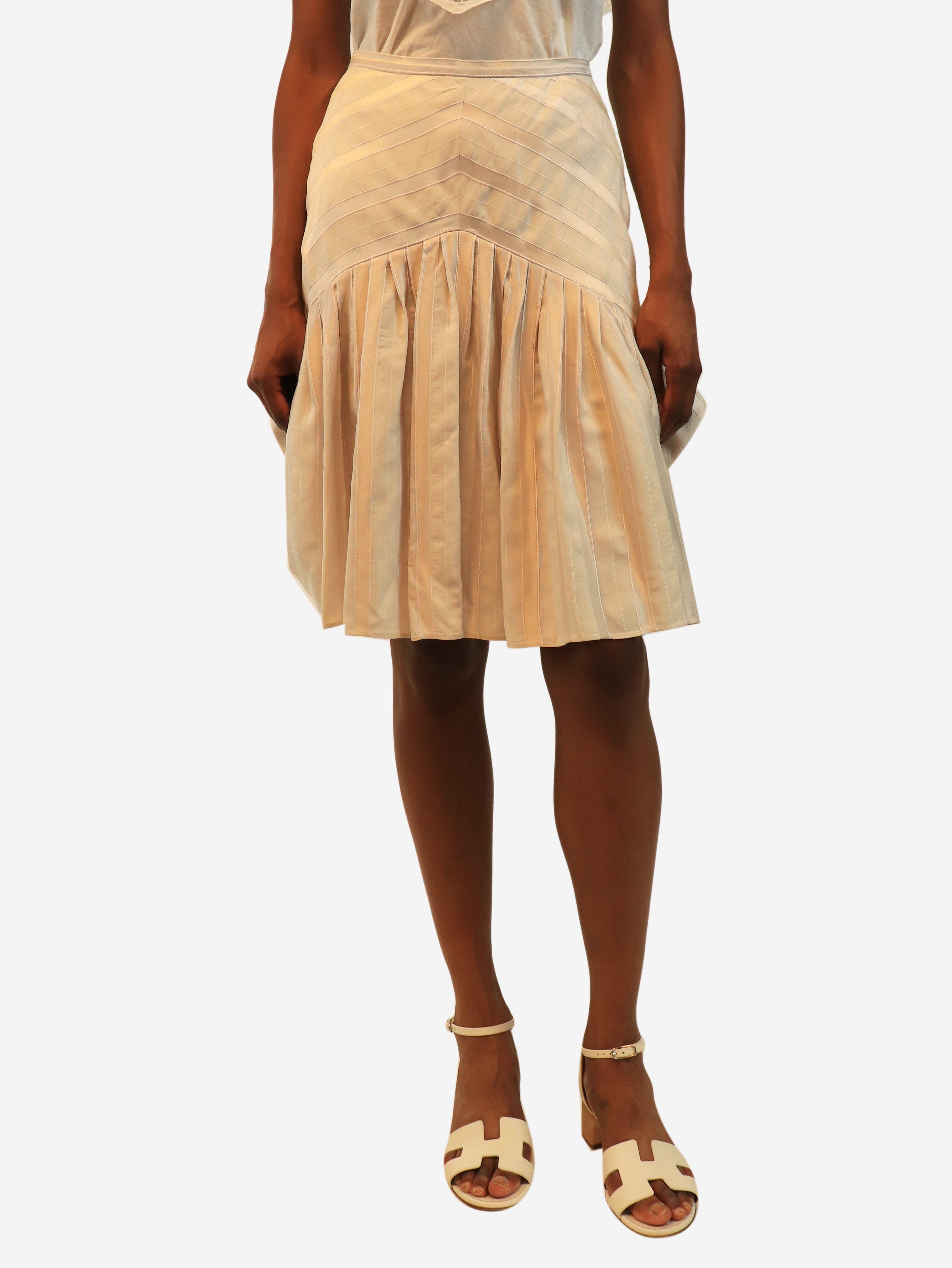 White striped satin mini skirt - size UK 8 Skirts Zac Posen 