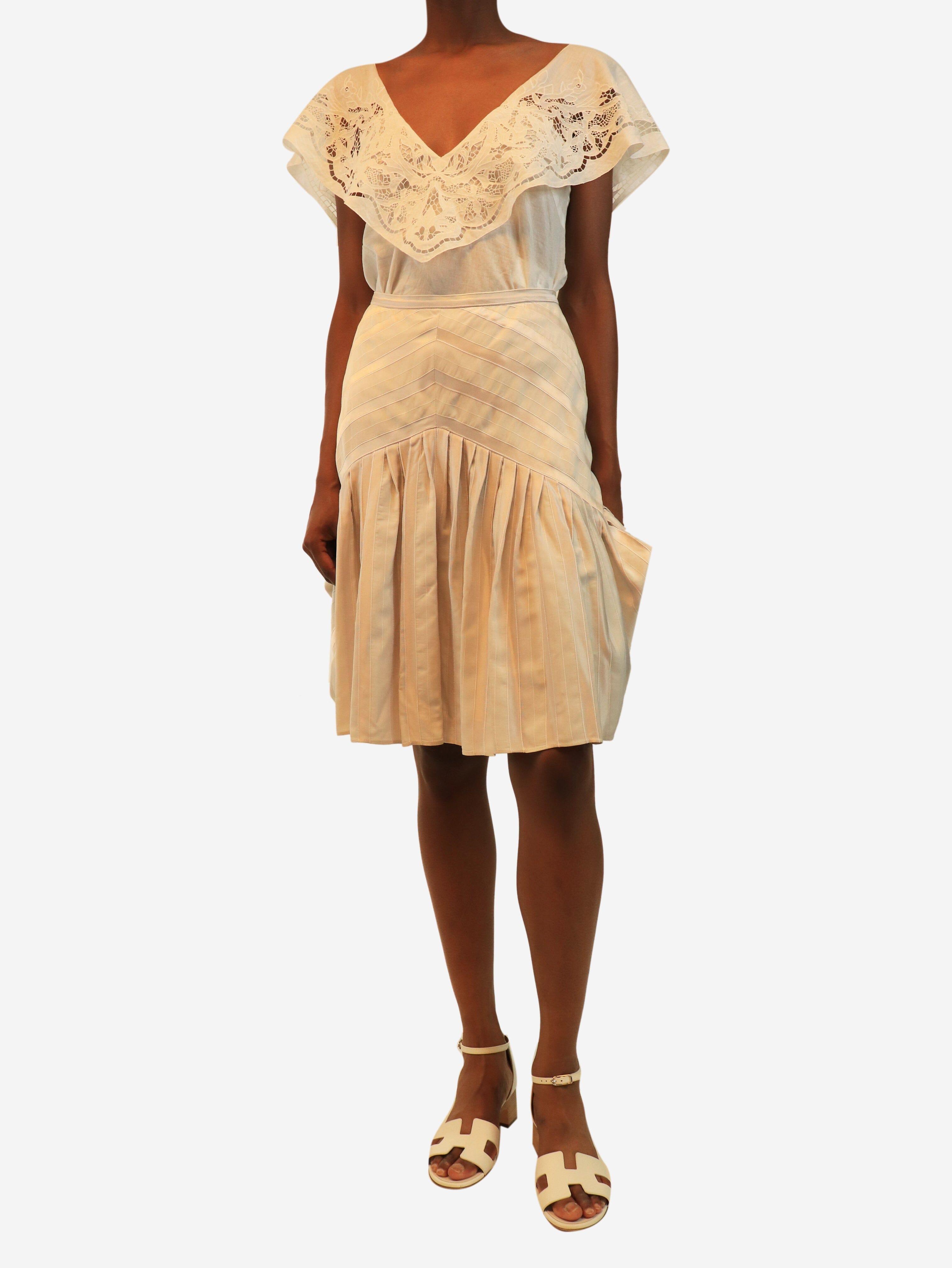 White striped satin mini skirt - size UK 8 Skirts Zac Posen 