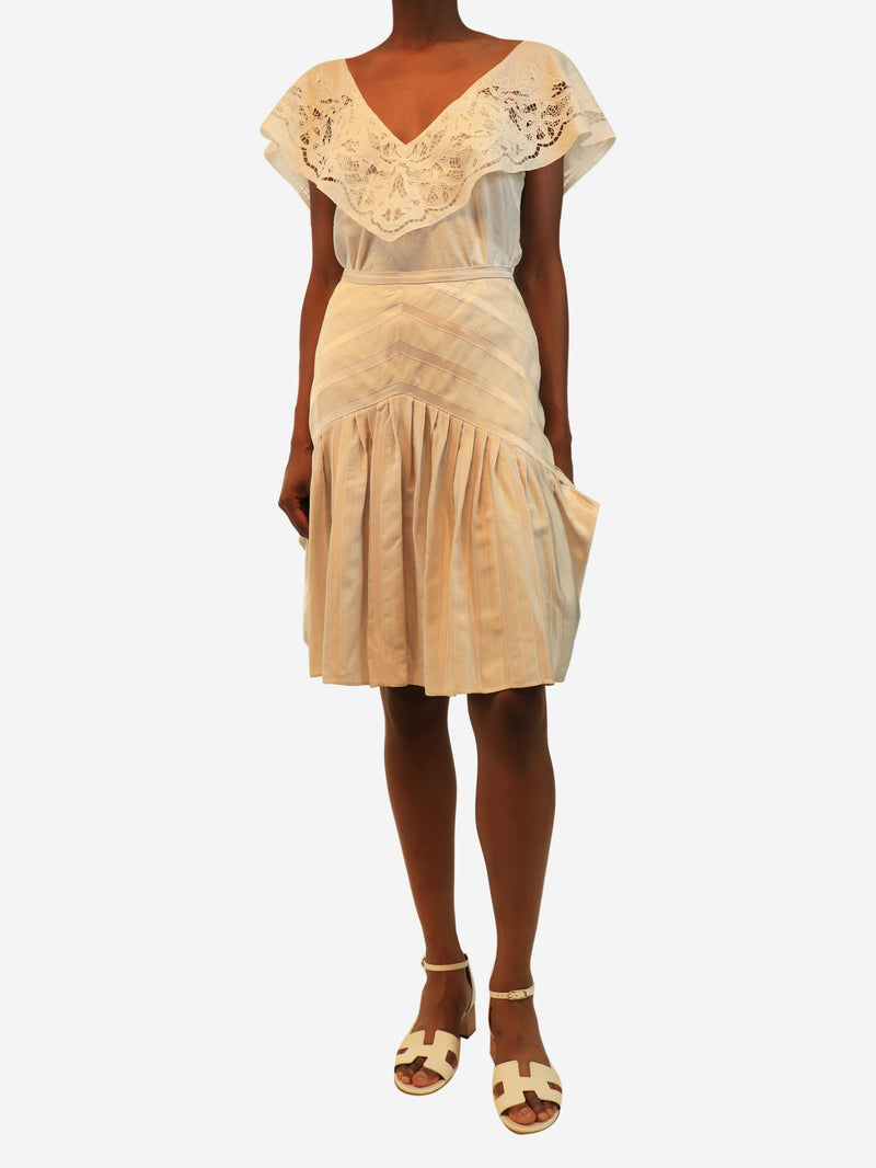 White striped satin mini skirt - size UK 8 Skirts Zac Posen 
