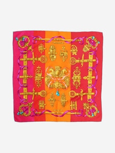 Hermes Orange Ferronnerie silk scarf