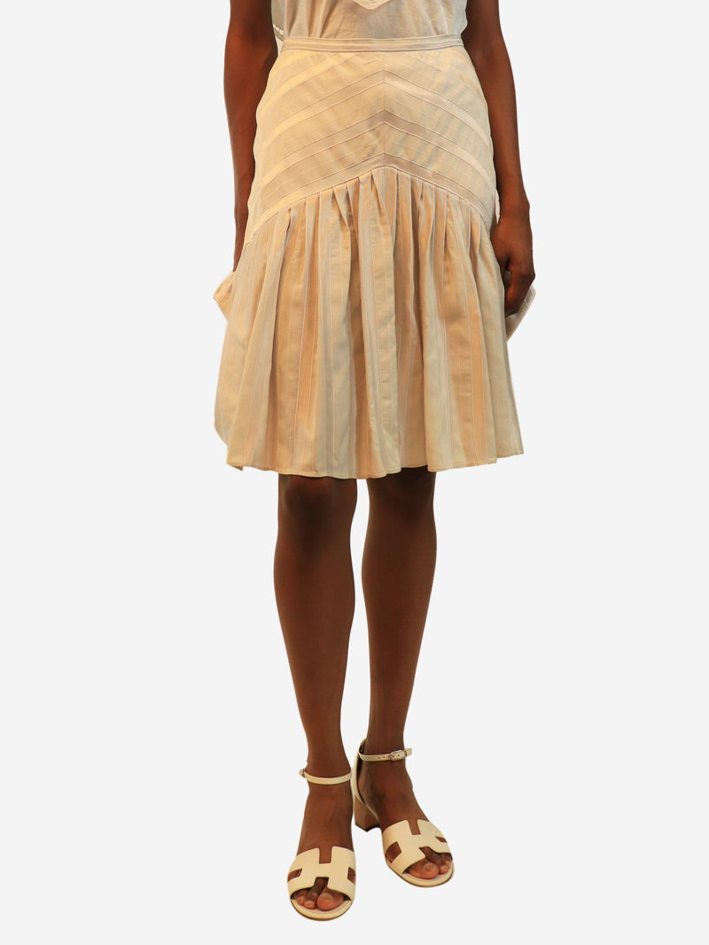 White striped satin mini skirt - size UK 8 Skirts Zac Posen 