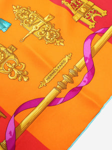 Hermes Orange Ferronnerie silk scarf