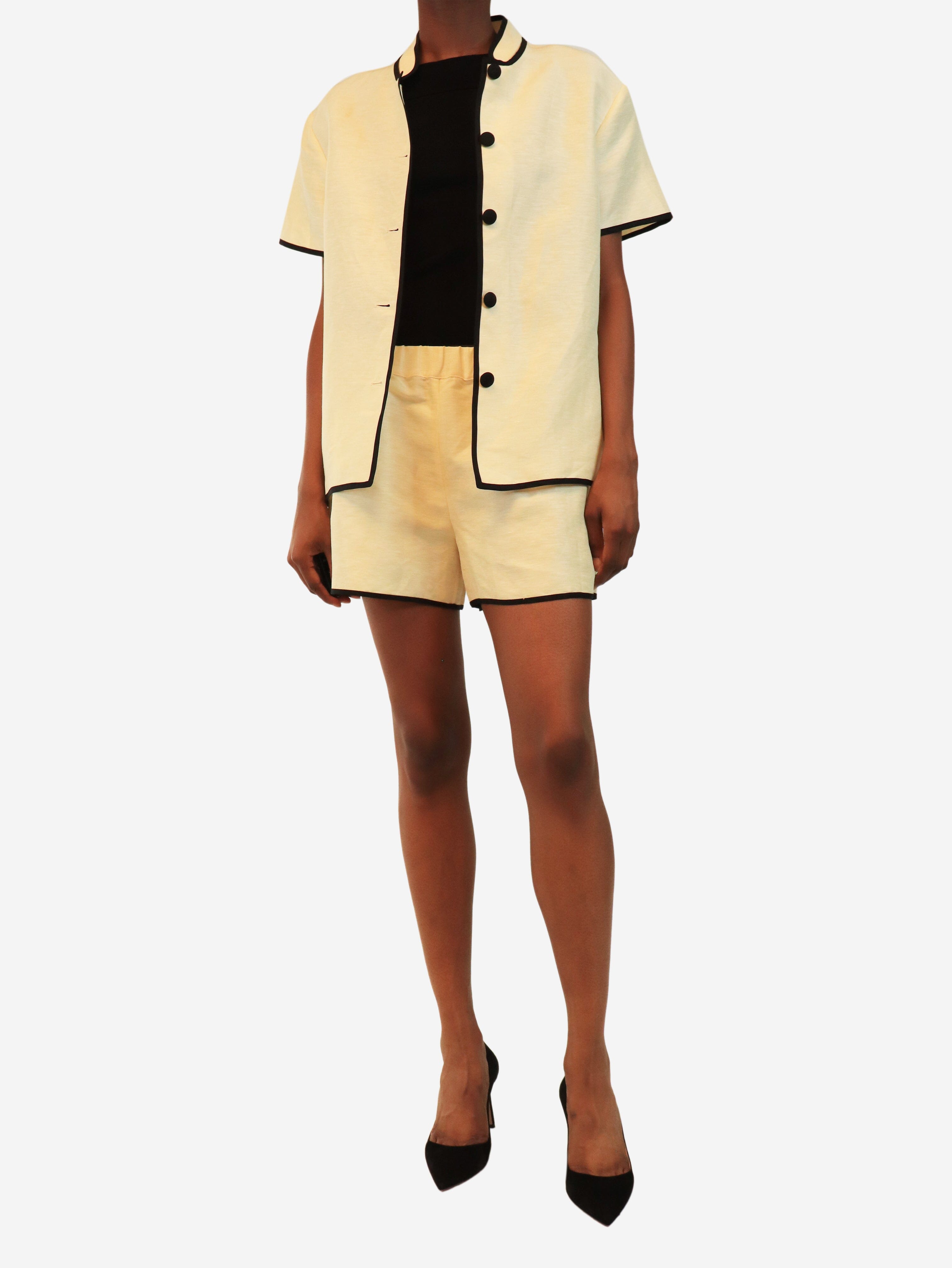 Butter yellow linen-blend shirt and shorts set - size XS Sets Liberowe 
