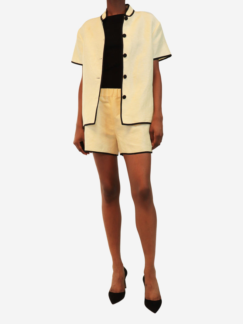 Butter yellow linen-blend shirt and shorts set - size XS Sets Liberowe 