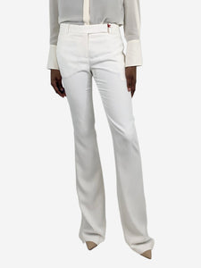 Alexander McQueen White slim-leg flared trousers - size UK 6