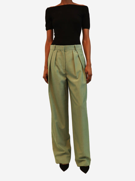 Light green wide-leg pants - size UK 6 alternate image