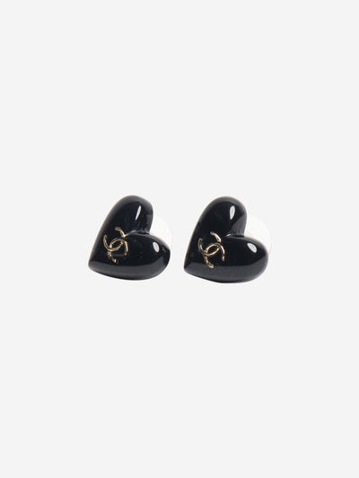 Black CC heart earrings Earrings Chanel 