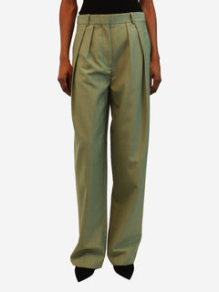 Light green wide-leg pants - size UK 6 Trousers Victoria Beckham 