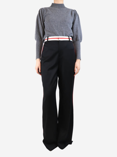 Black side-striped trousers - size UK 18 alternate image
