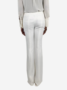 Alexander McQueen White slim-leg flared trousers - size UK 6