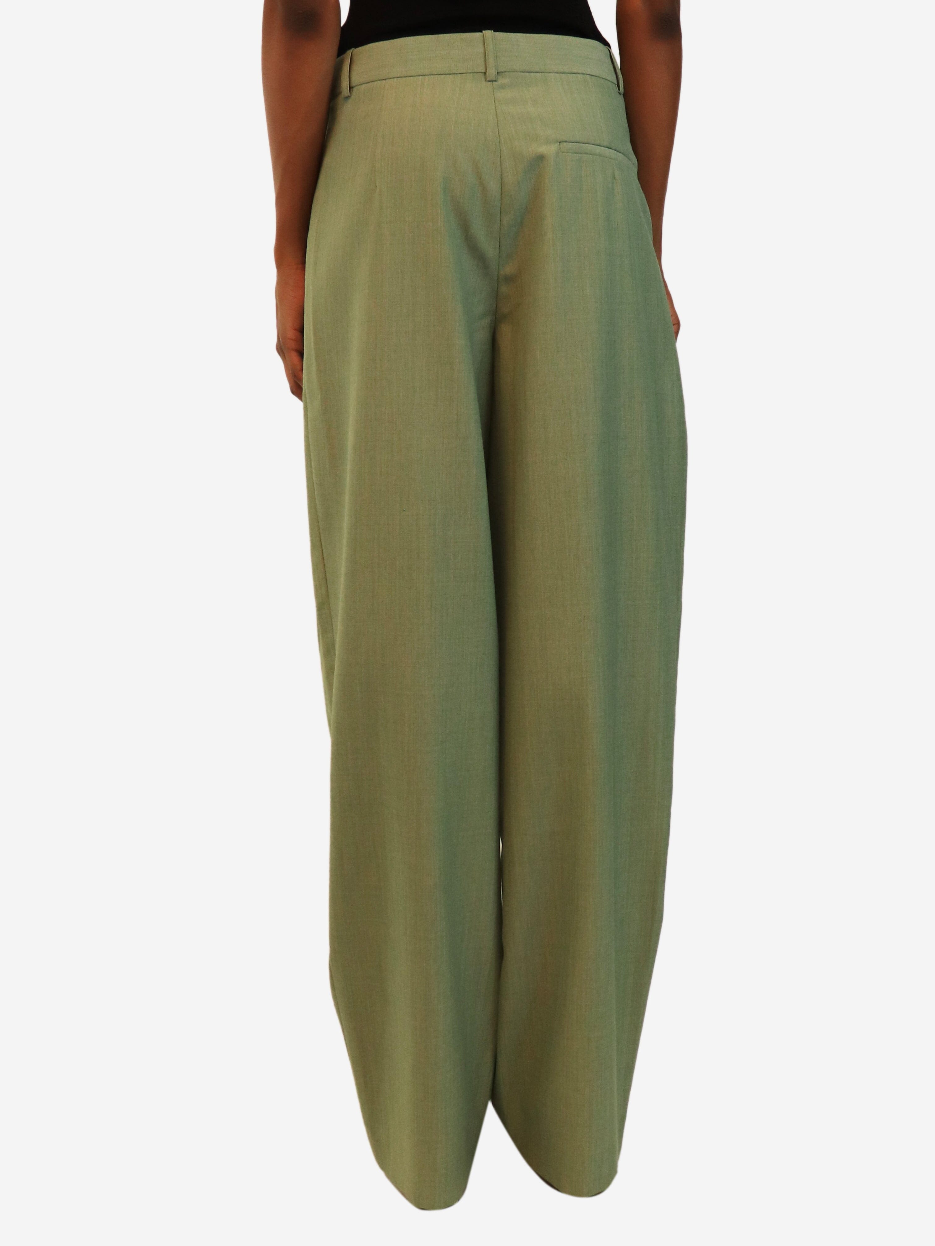 Light green wide-leg pants - size UK 6 Trousers Victoria Beckham 