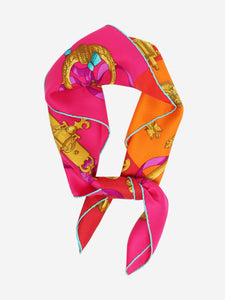 Hermes Orange Ferronnerie silk scarf