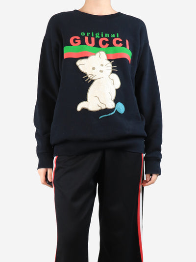 Black cat motif sweatshirt - size S Tops Gucci 