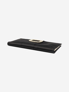 Roger Vivier Black satin elongated clutch