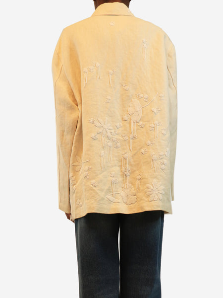 Cream multi-pocket beaded jacket - size UK 4 alternate image