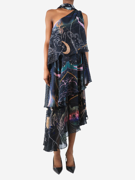 Black asymmetrical neck-tie dress - size XS product image