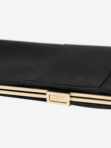 Roger Vivier Black satin elongated clutch