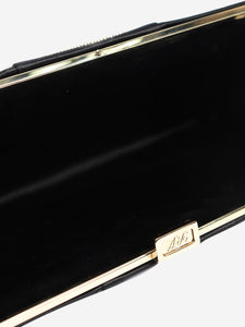 Roger Vivier Black satin elongated clutch