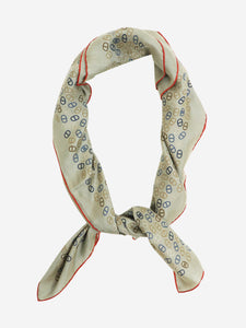 Hermes Grey silk-blend printed scarf