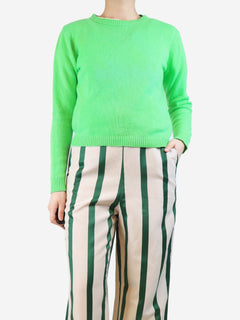 Neon green cashmere sweater - size S Knitwear The Elder Statesman 