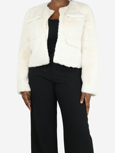 Self Portrait White faux fur coat - size UK 12