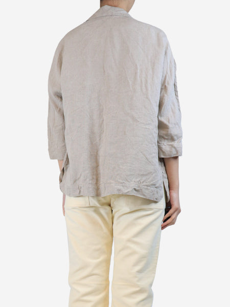 Neutral linen jacket - size UK 10 alternate image