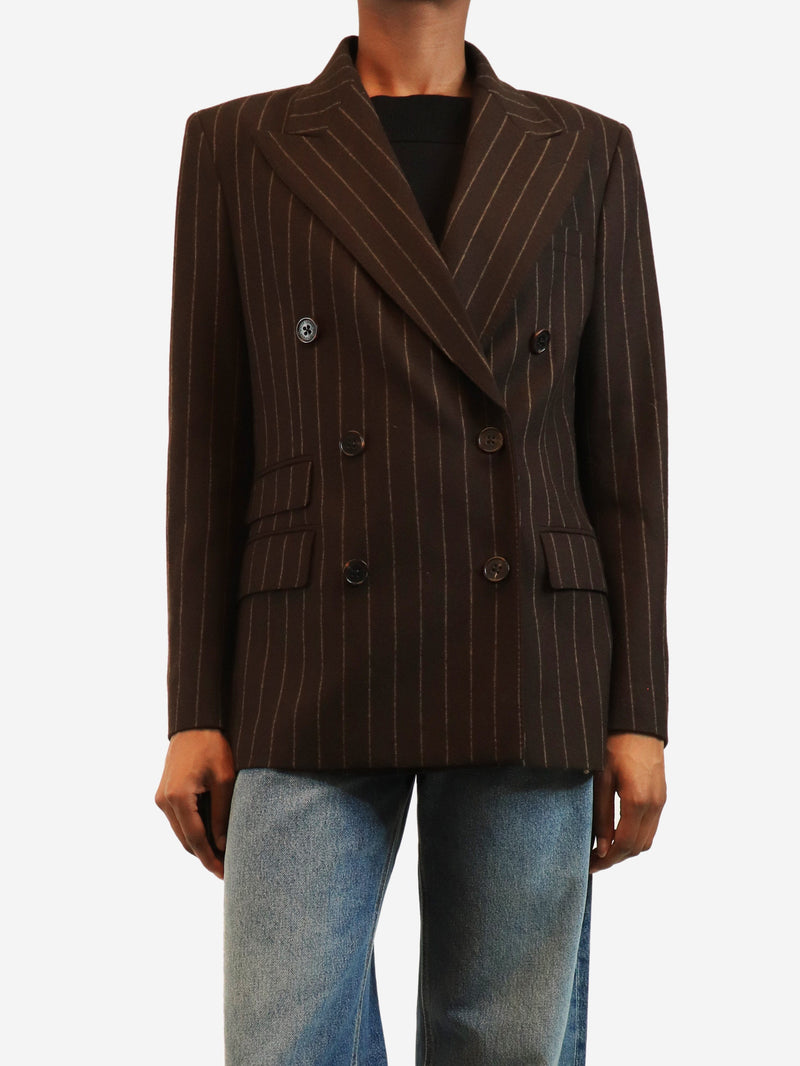 Brown striped double-breasted blazer - size UK 6 Jackets Ralph Lauren 