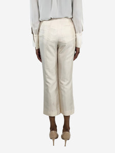 Hermes Cream silk trousers - size UK 6