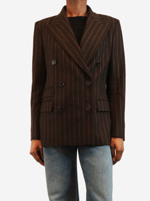 Brown striped double-breasted blazer - size UK 6 Jackets Ralph Lauren 