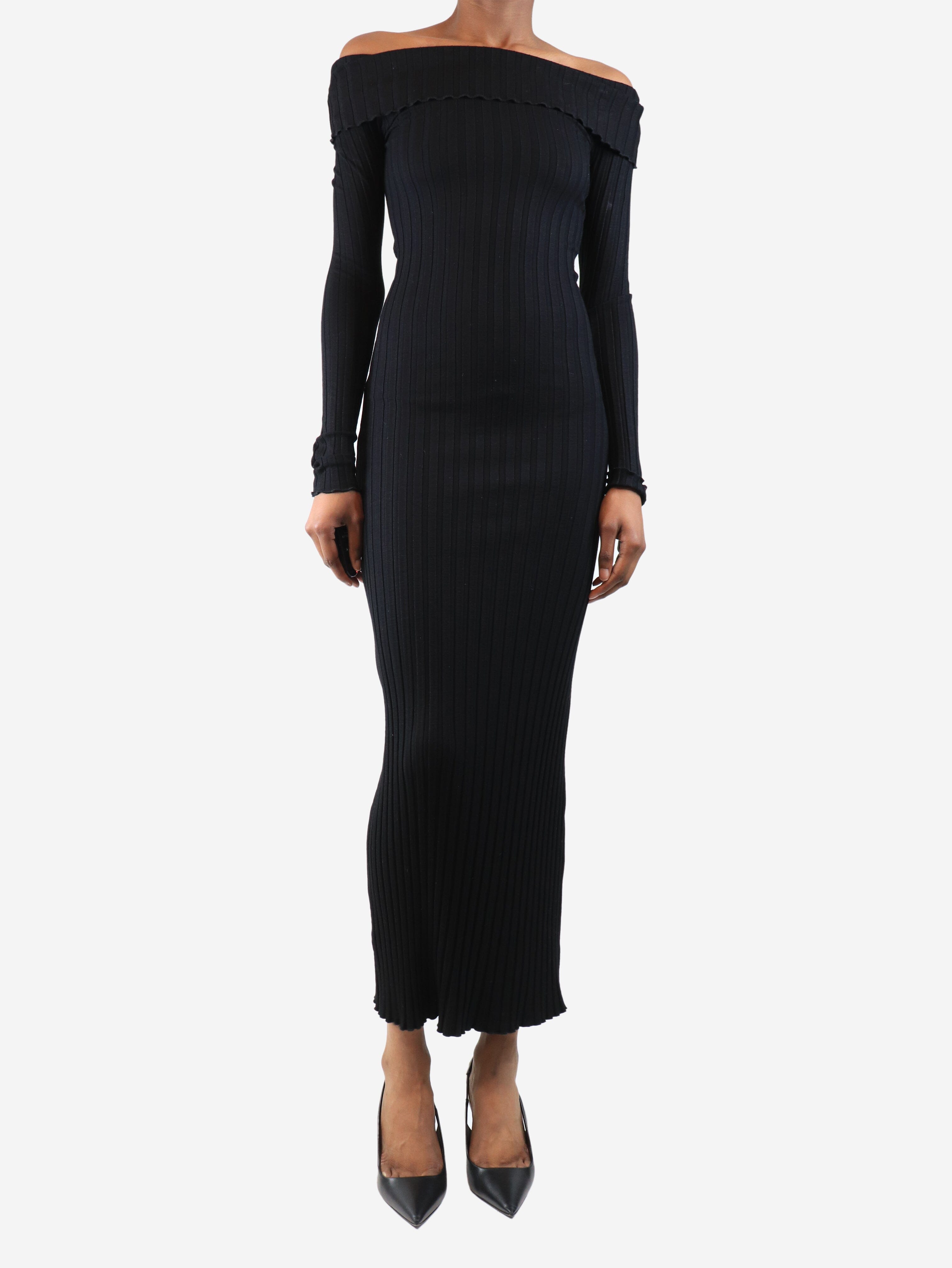 Black off the shoulder ribbed maxi dress - size XS Dresses Simon Miller 