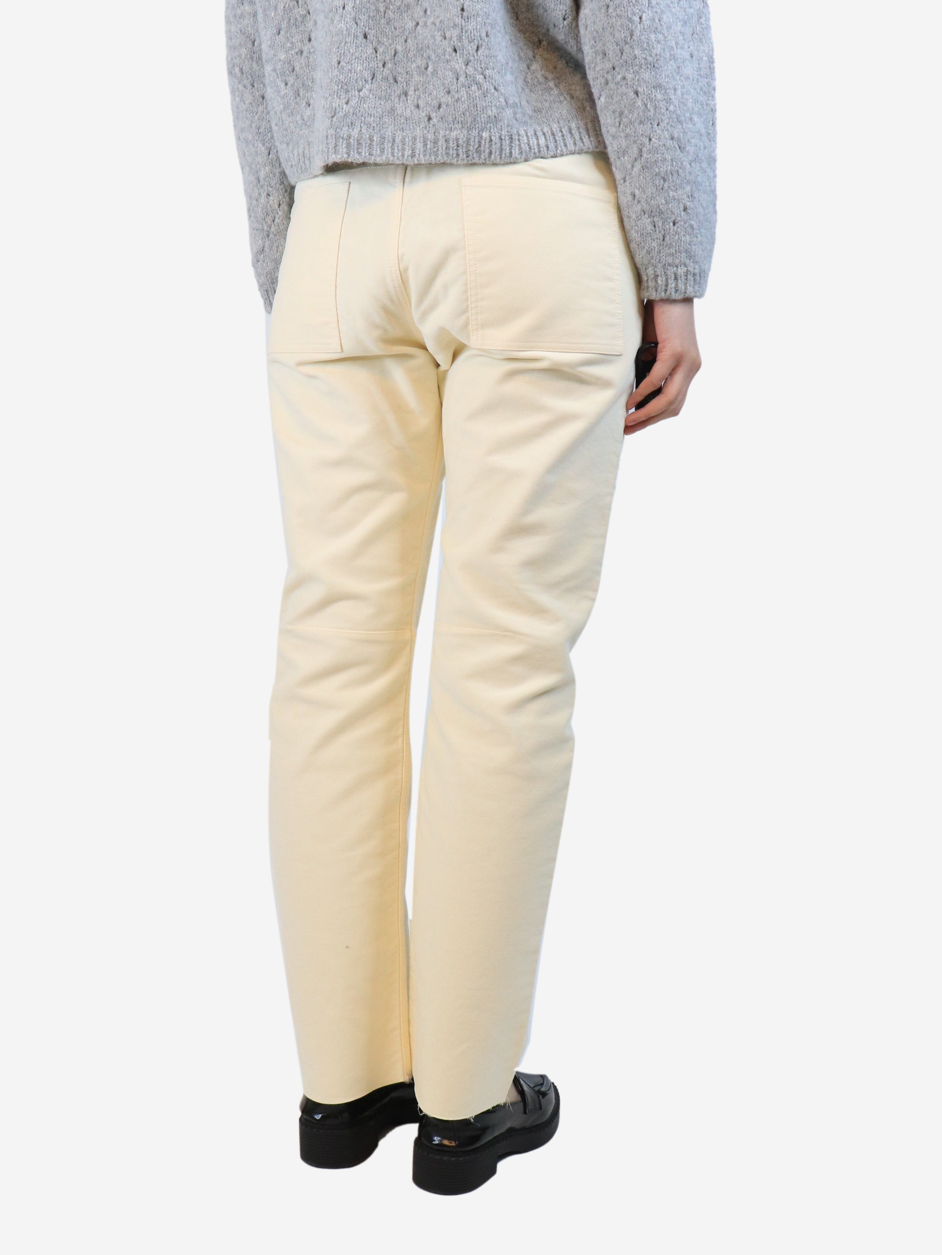 Cream moleskin jeans - size UK 12 Denim Celine 