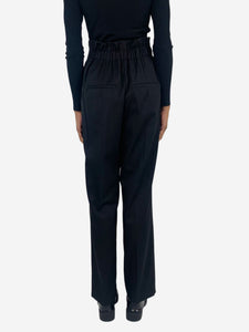 Helmut Lang Black high-rise wool tailored trousers - size UK 6