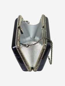 Judith Leiber Navy crystal embellished clutch bag