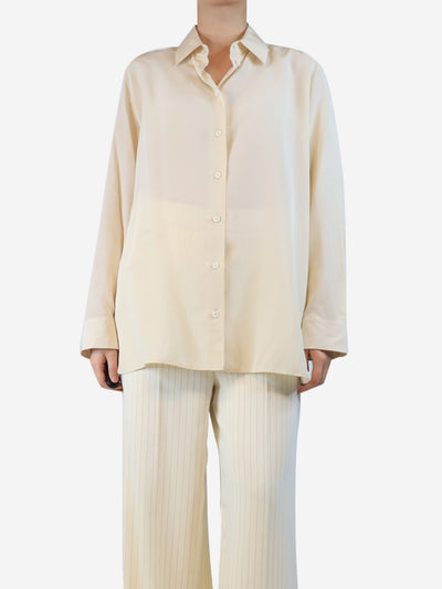 Cream button-up silk blouse - size M Tops The Row 