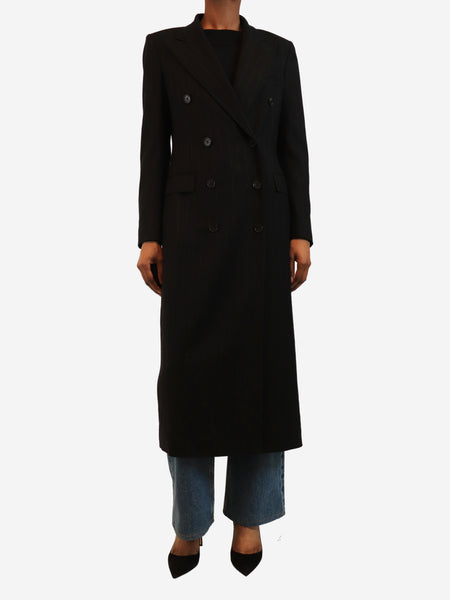 Black pinstripe coat - size UK 6 product image