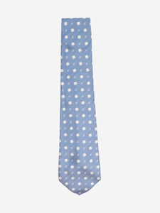 Chanel Blue silk embroidered tie