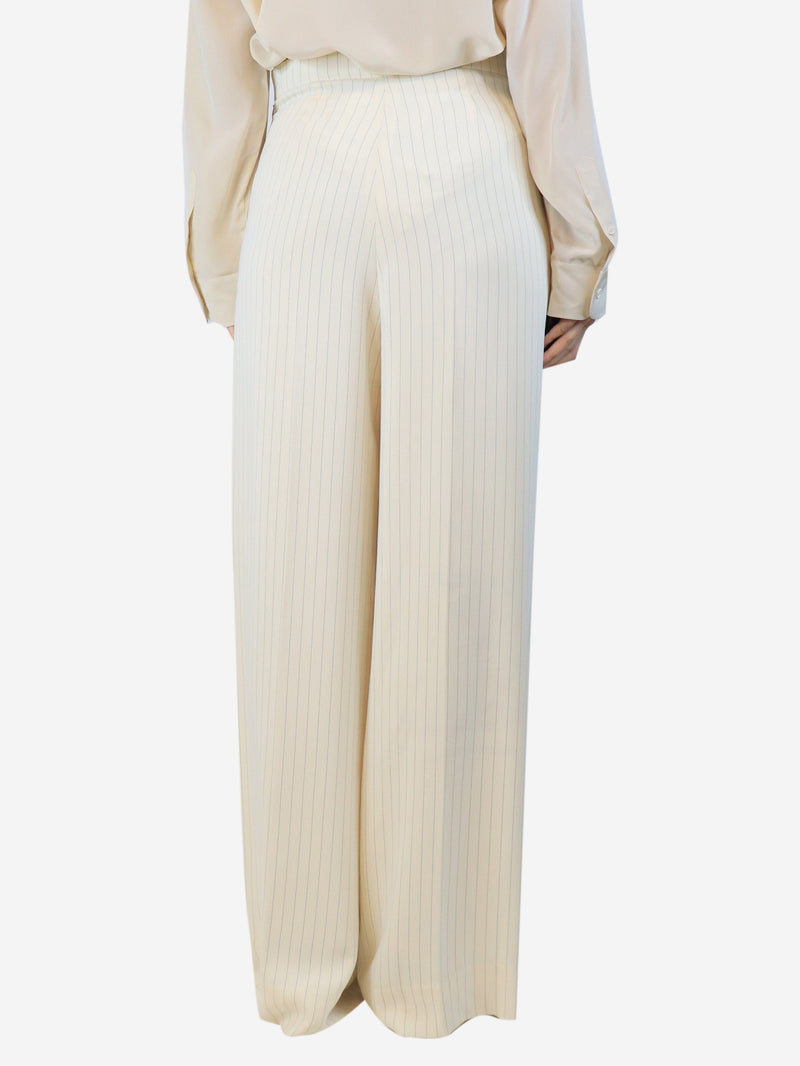 Cream scallop-button trousers - size UK 14 Trousers Donata Davidoff 