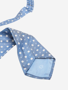 Chanel Blue silk embroidered tie