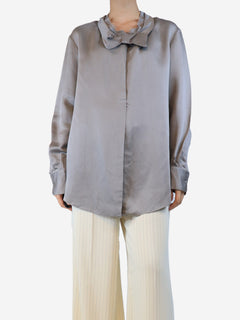 Grey silk-blend blouse - size UK 8 Tops Marni 