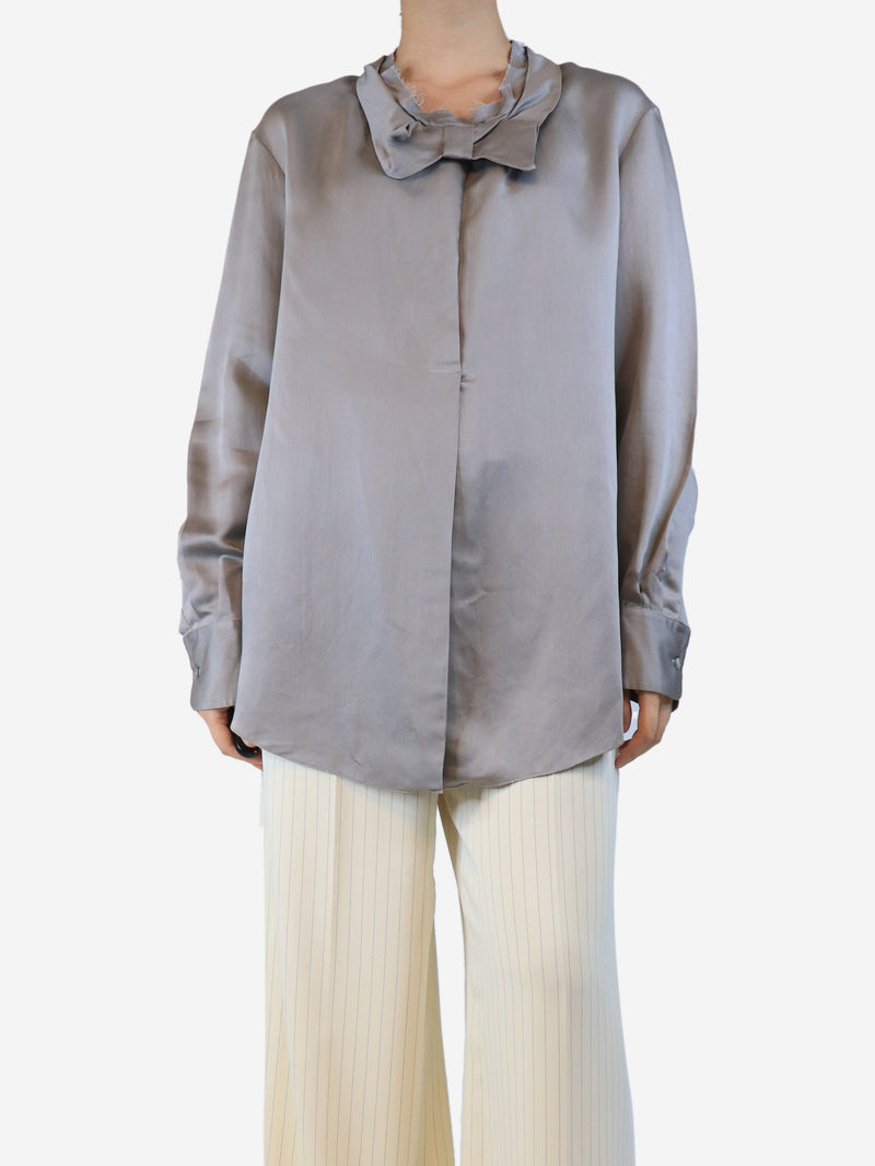 Grey silk-blend blouse - size UK 8 Tops Marni 
