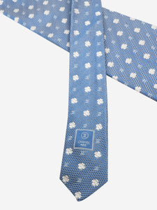 Chanel Blue silk embroidered tie