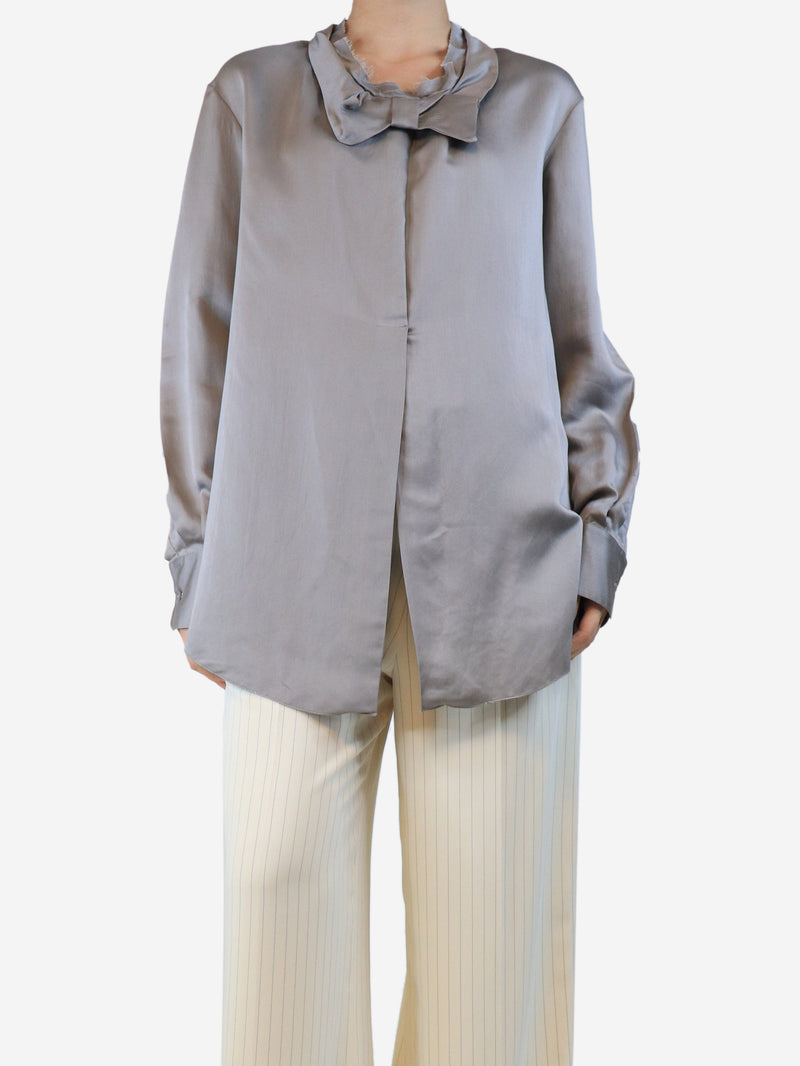 Grey silk-blend blouse - size UK 8 Tops Marni 