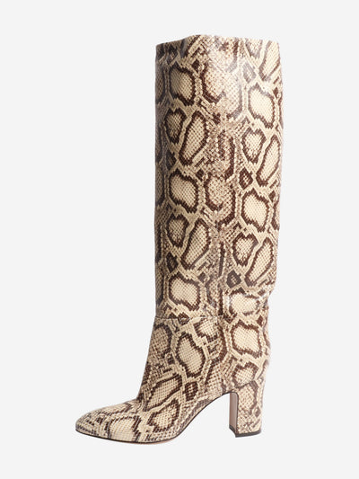 Brown python leather knee-high boots - size EU 41 Boots Paris Texas 