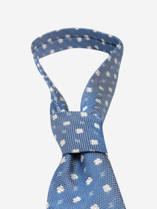 Chanel Blue silk embroidered tie